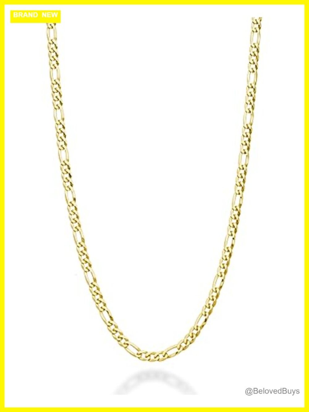 925 Sterling Silver 3mm Figaro Chain Necklace Diamond Cut Lobster Clasp